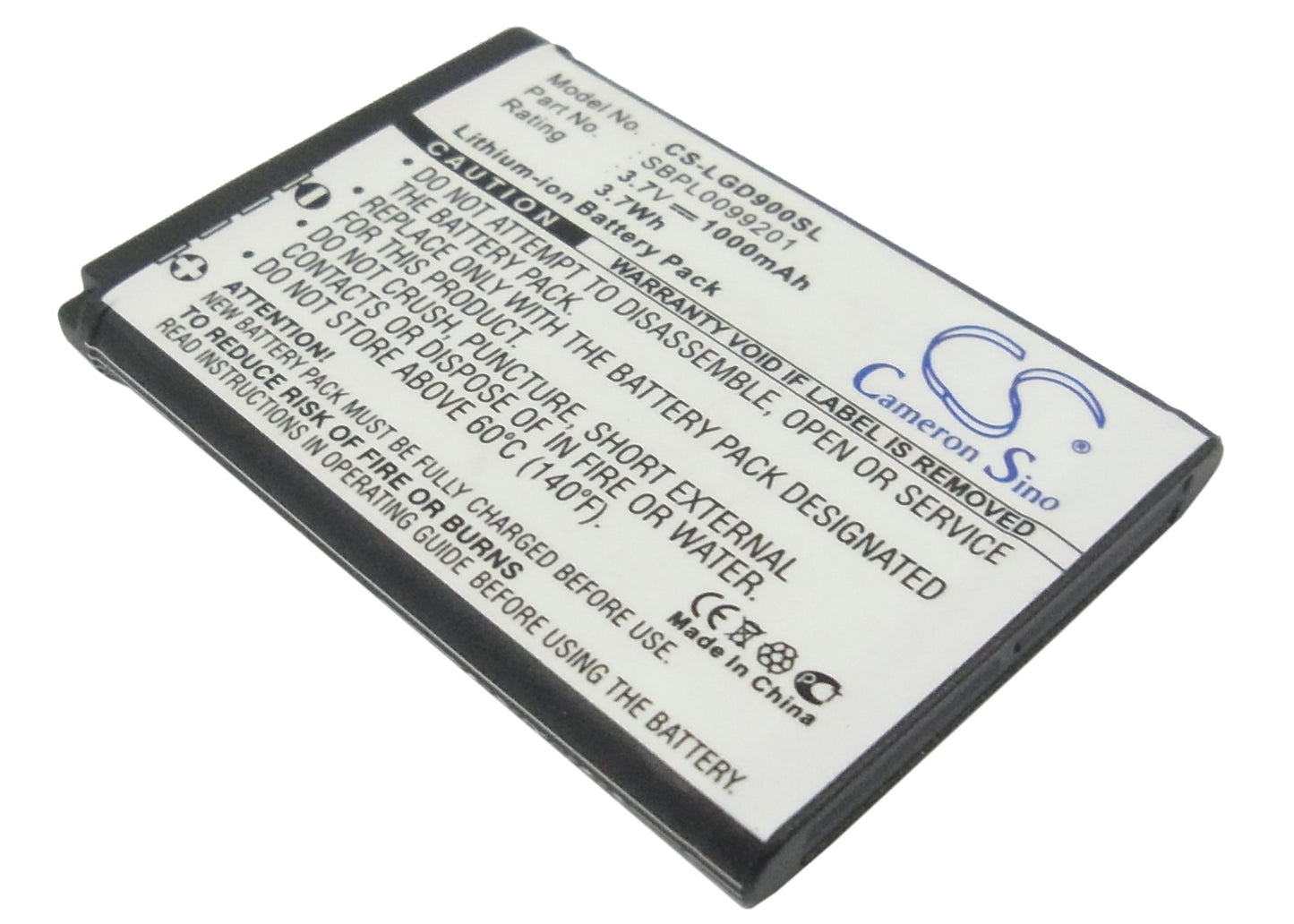 3.7V 1000mAh Li-ion Mobile/SmartPhone Battery for LG