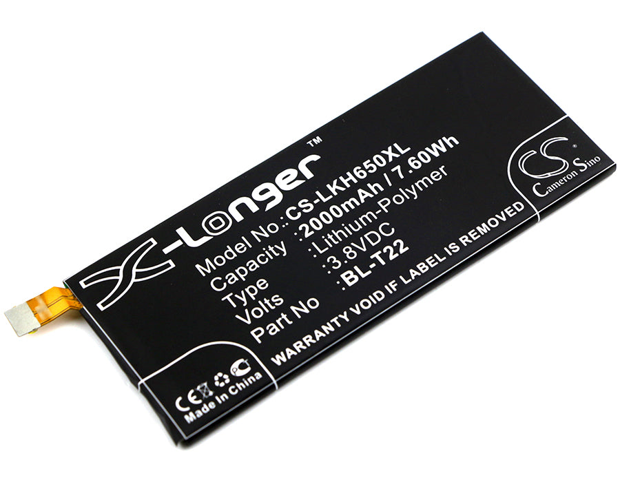 3.8V 2000mAh/7.60Wh Li-Polymer Mobile/SmartPhone Battery for LG