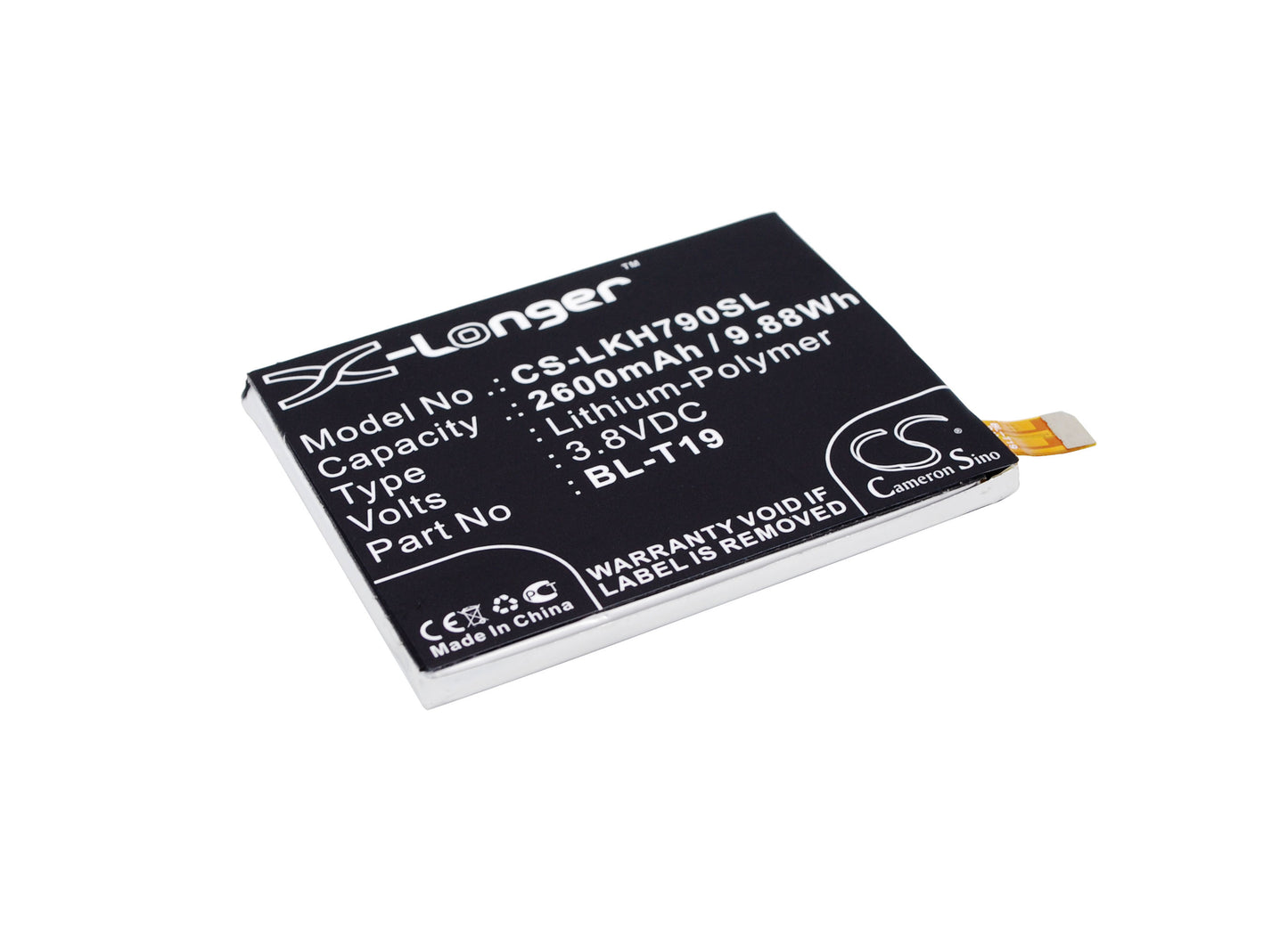 3.8V 2600mAh/9.88Wh Li-Polymer Mobile/SmartPhone Battery for LG
