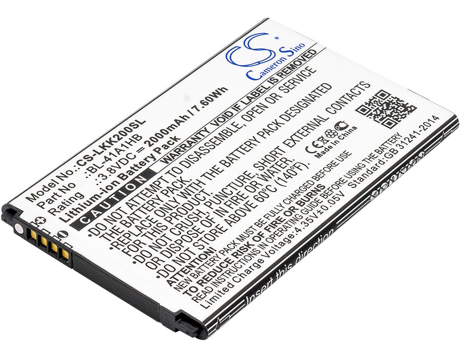 3.8V 2000mAh/7.60Wh Li-ion Mobile/SmartPhone Battery for LG