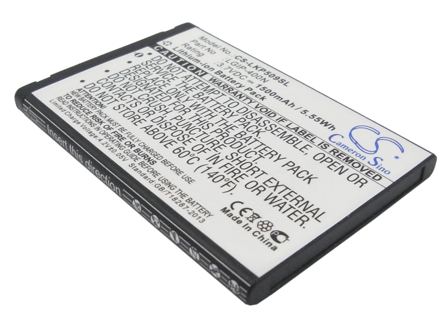 3.7V 1500mAh/5.55Wh Li-ion Mobile/SmartPhone Battery for LG