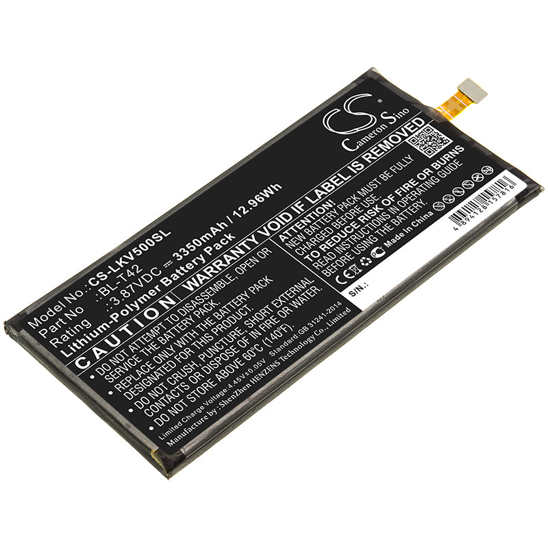 CS-LKV500SL Replacement Battery – Compatible with G450VM, G850, G850EMW, G850QM7X, G850UM9, G8X ThinQ, JP 901LG, LG V510, LMG850EMW, LMG850QM, LMG850QM7X, LMG850UM9, LM-V450, LMV450PM, LMV450VMB, LM-V450VMB, LMV500EM, ThinQ 5G, V450VMB, V50, V50 ThinQ Global 5G, V500EM, V500N, V500XM, V50S, V50S ThinQ, V510N