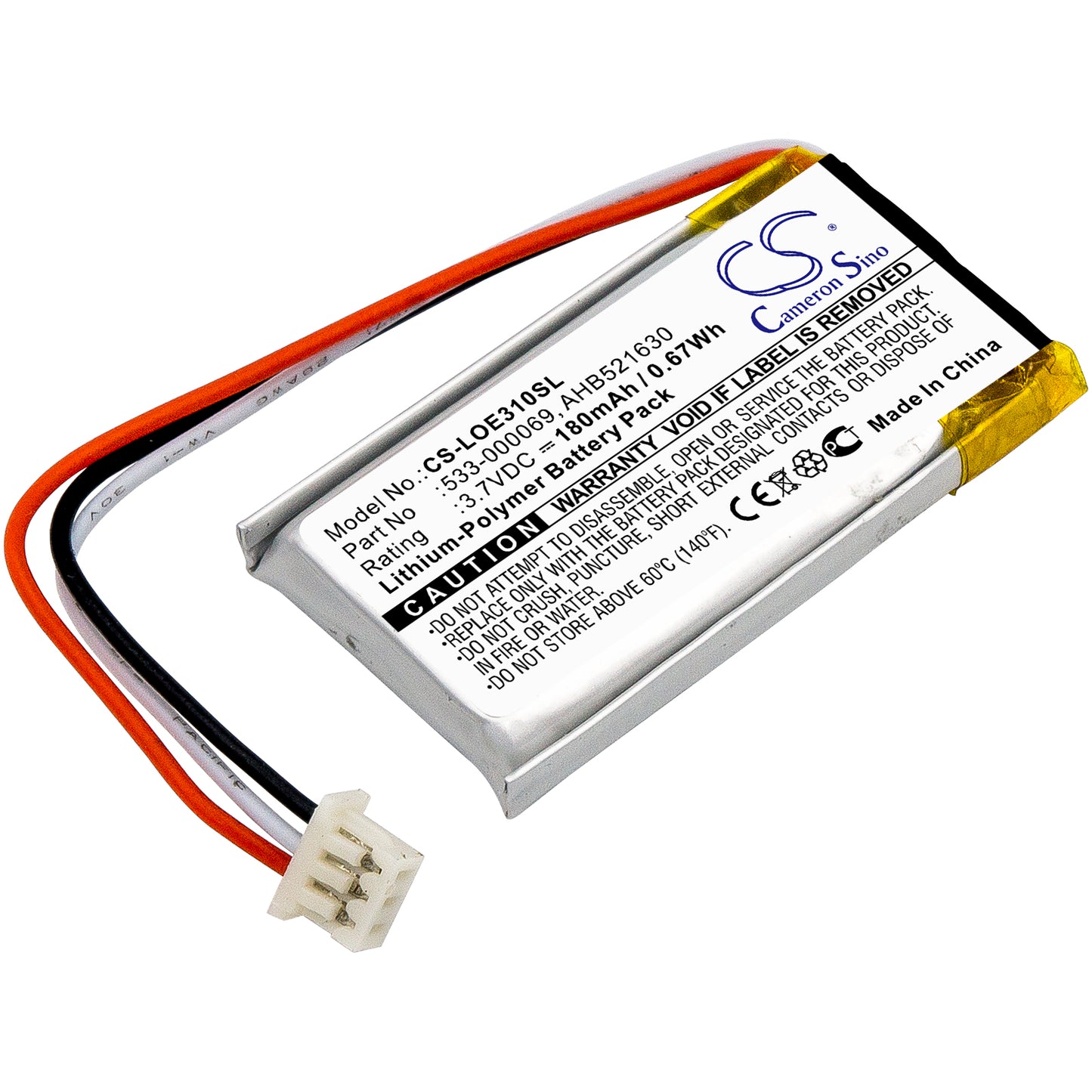 3.7V 220mAh/0.81Wh Li-Polymer Wireless Headset Battery for Logitech