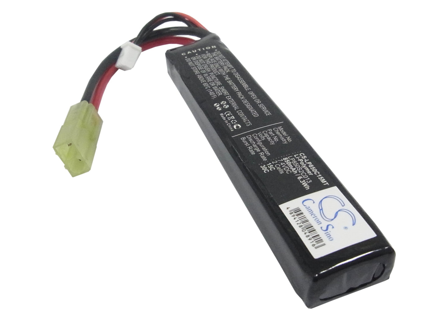 7.4V 850mAh/6.29Wh Li-Polymer RC Hobby Battery for Airsoft Guns