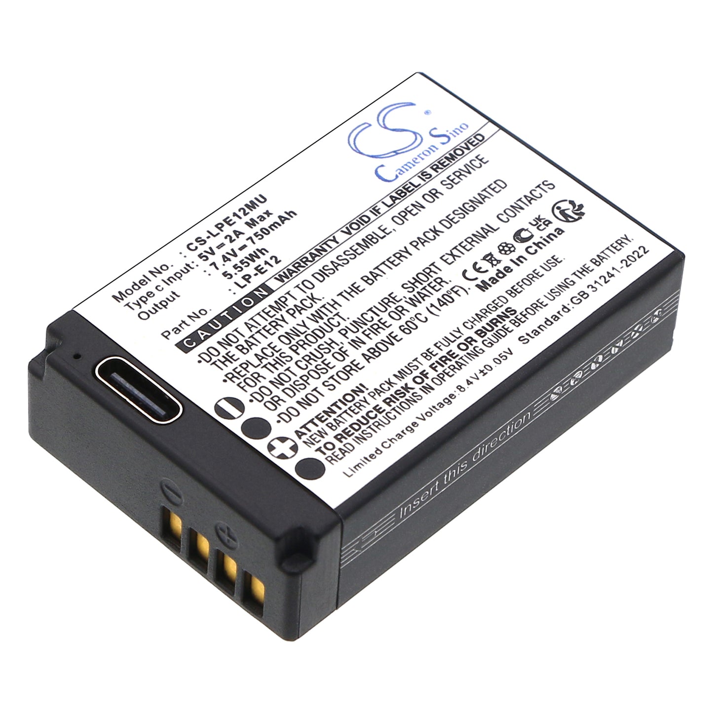 CS-LPE12MU Replacement Battery – Compatible with EOS 100D, EOS Kiss X7, EOS M, EOS M2, EOS SL1, EOS-M, EOS-M10, EOS-M100, EOS-M2, EOS-M50, OS-M, PowerShot SX70 HS, Rebel SL1 Digital