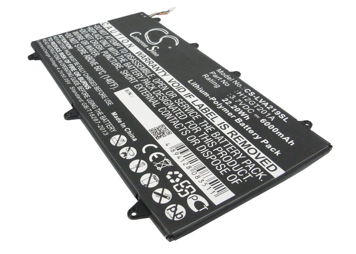 3.7V 6000mAh/22.20Wh Li-Polymer Tablet Battery for Lenovo