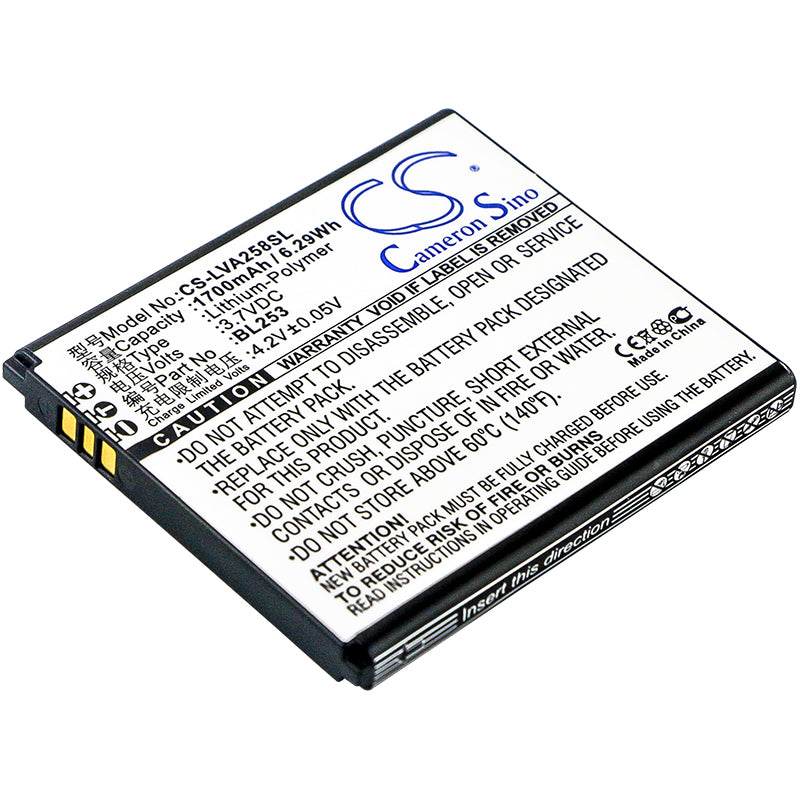 3.7V 1700mAh/6.29Wh Li-Polymer Mobile/SmartPhone Battery for Lenovo