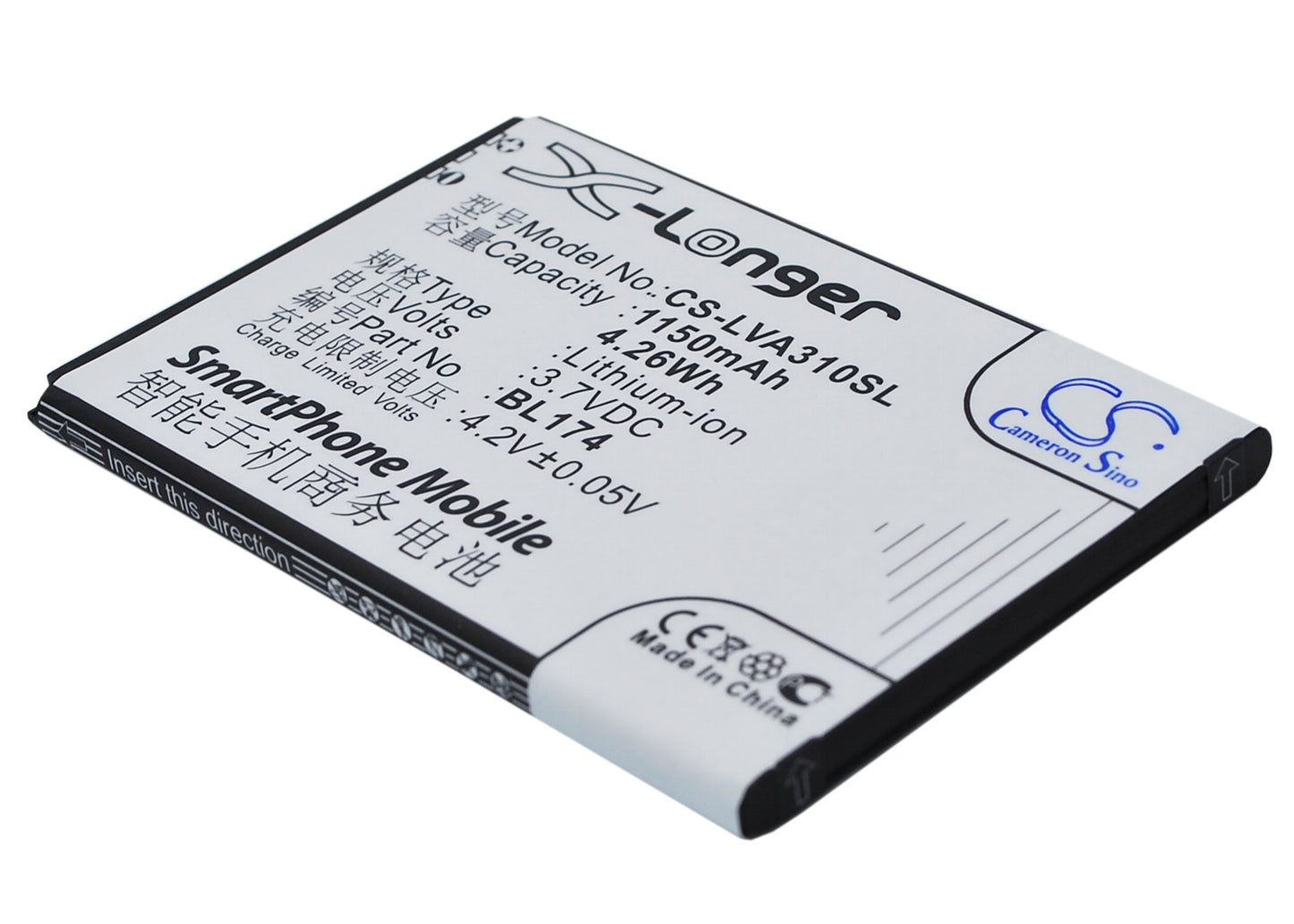 3.7V 1150mAh/4.26Wh Li-ion Mobile/SmartPhone Battery for Lenovo