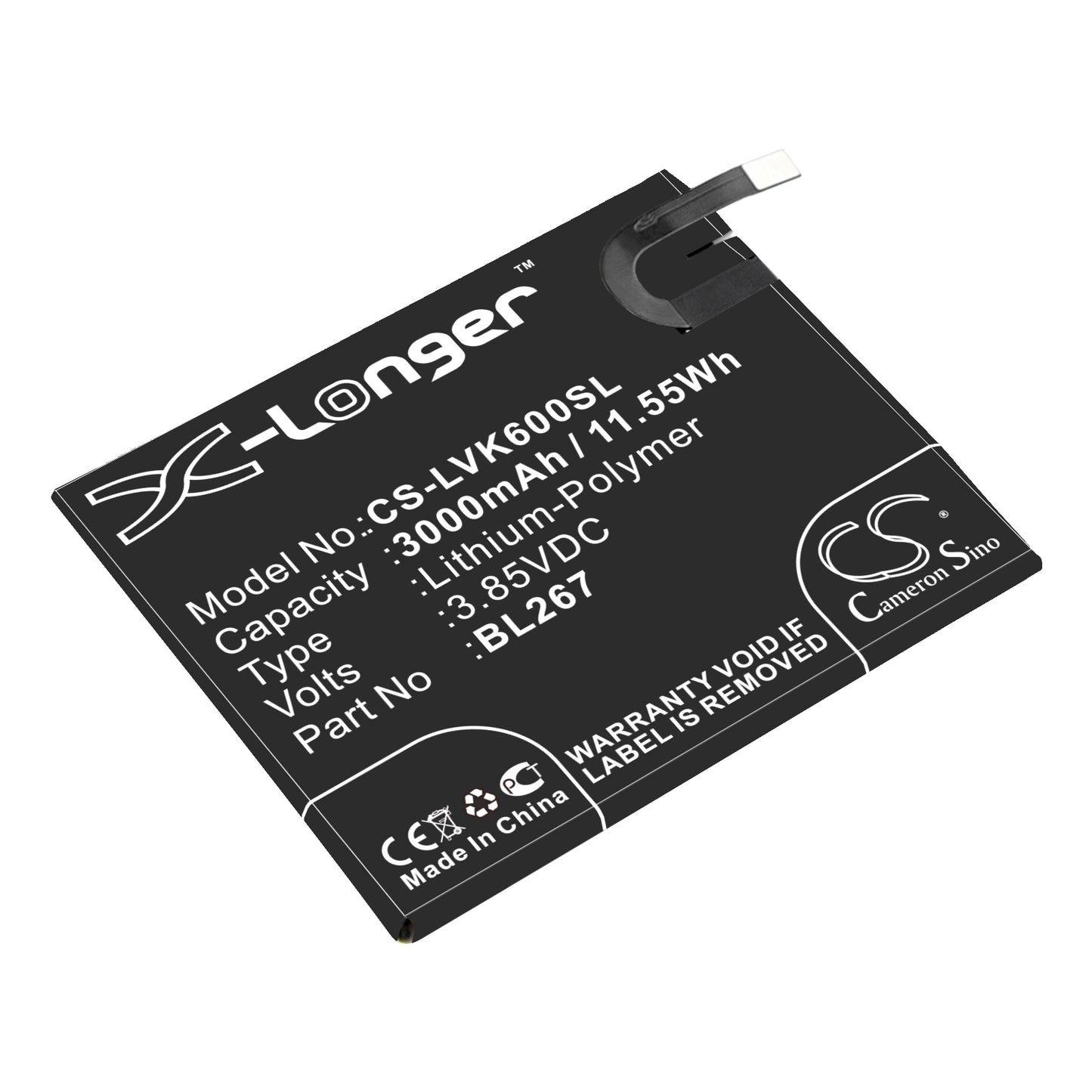 3.85V 3000mAh/11.55Wh Li-Polymer Mobile/SmartPhone Battery for Lenovo