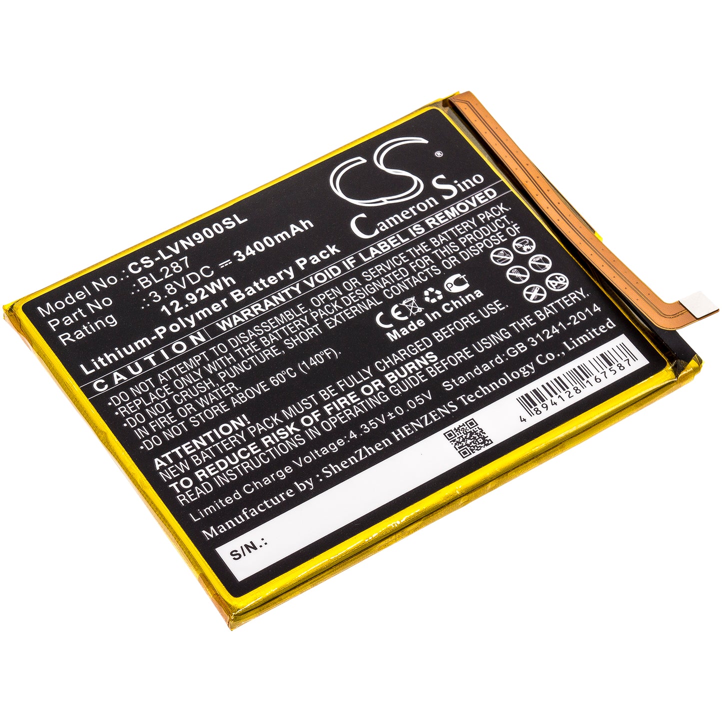 CS-LVN900SL Replacement Battery – Compatible with K9 Note