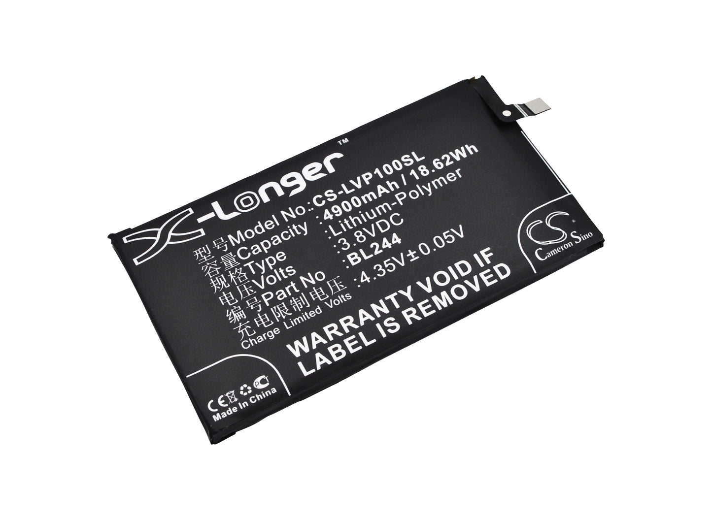 3.8V 4900mAh/18.62Wh Li-Polymer Mobile/SmartPhone Battery for Lenovo