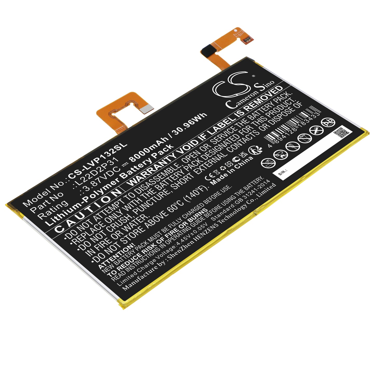 CS-LVP132SL Replacement Battery – Compatible with Tab P11 Pro, TB132F, TB-J706