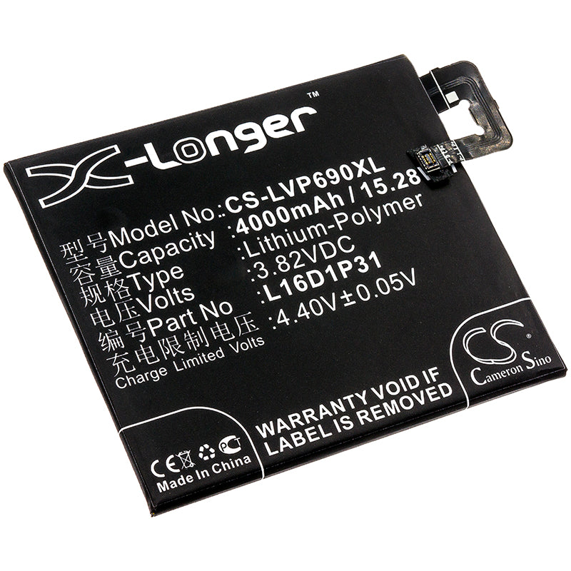 3.82V 4000mAh/15.28Wh Li-Polymer Mobile/SmartPhone Battery for Lenovo
