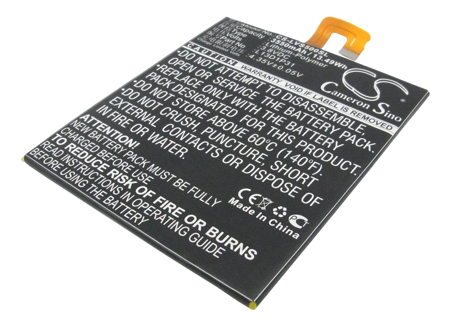 3.8V 3550mAh/13.49Wh Li-Polymer Tablet Battery for Lenovo