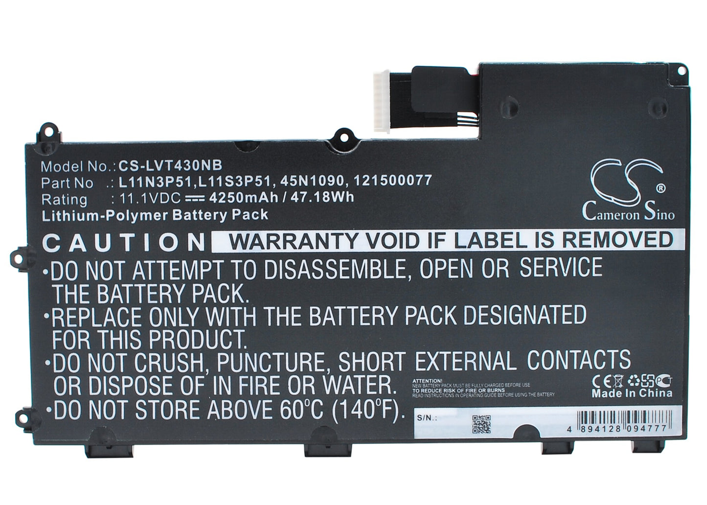 11.1V 4250mAh/47.18Wh Li-Polymer Notebook/Laptop Battery for Lenovo