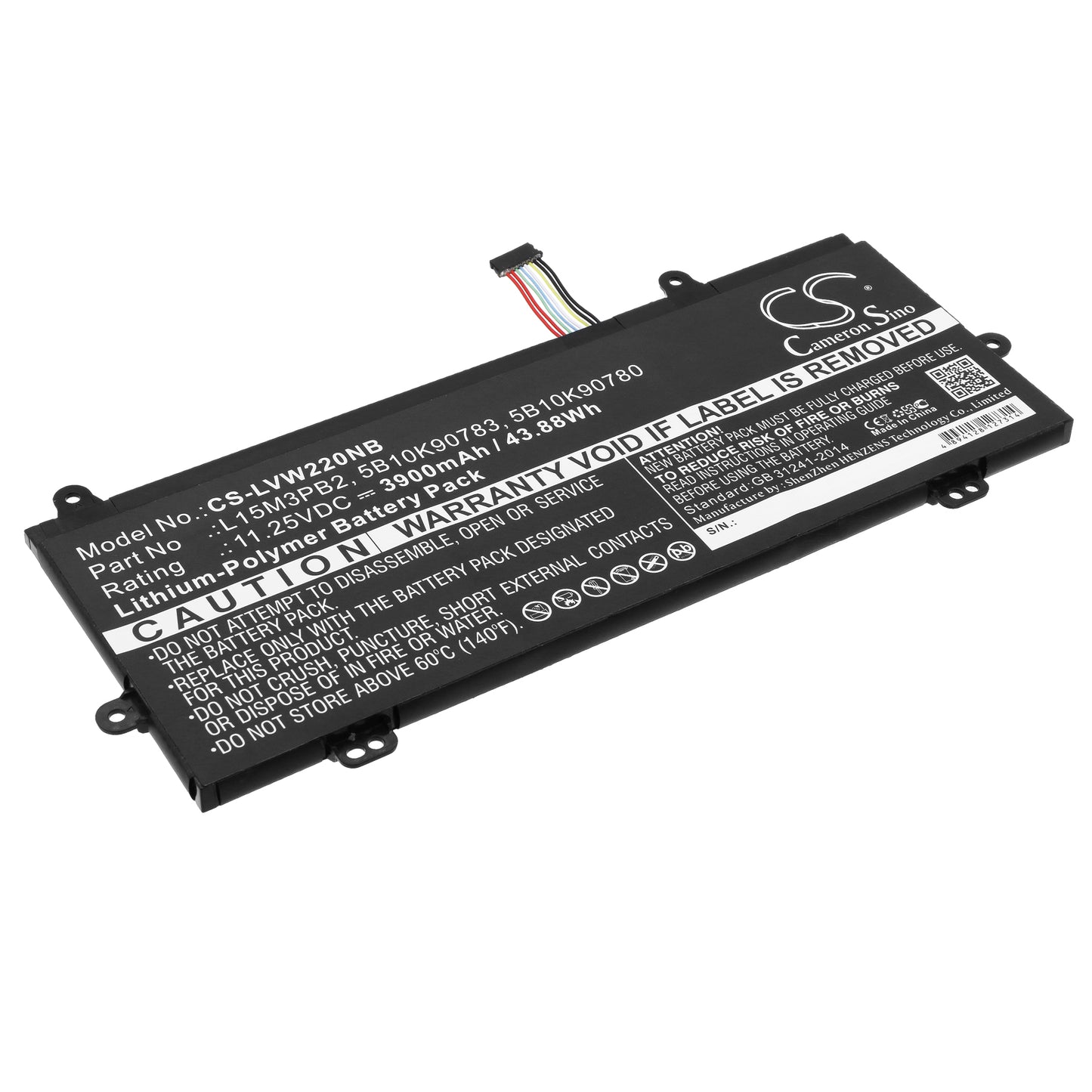 11.25V 3900mAh/43.88Wh Li-Polymer Notebook/Laptop Battery for Lenovo