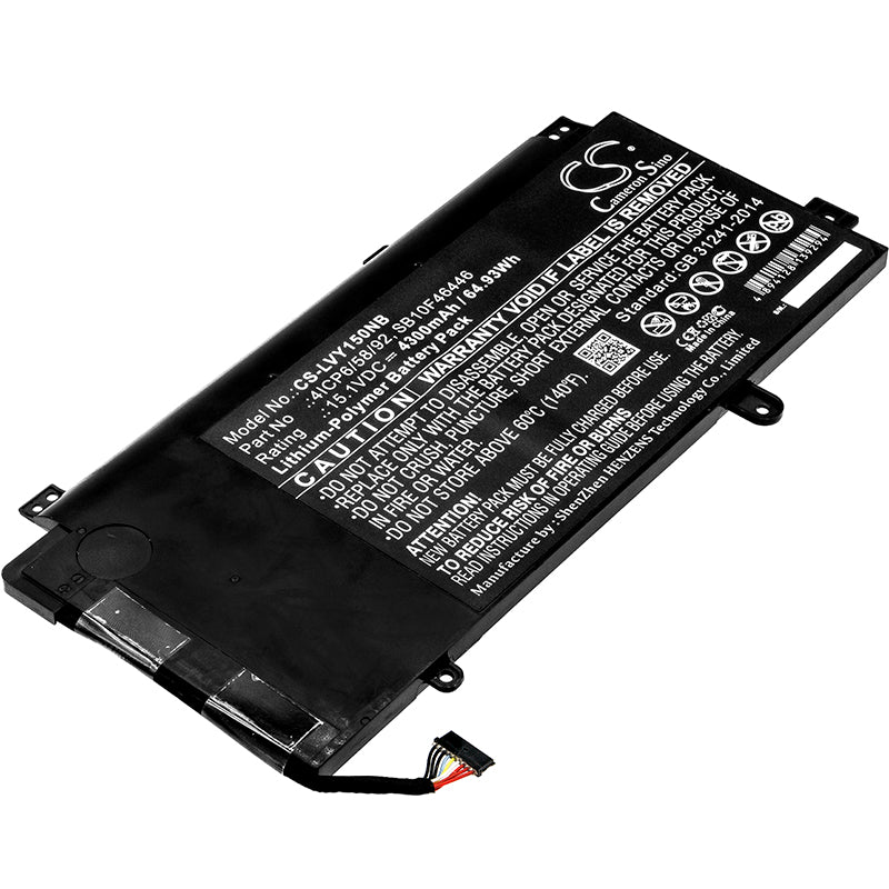 15.1V 4300mAh/64.93Wh Li-Polymer Notebook/Laptop Battery for Lenovo