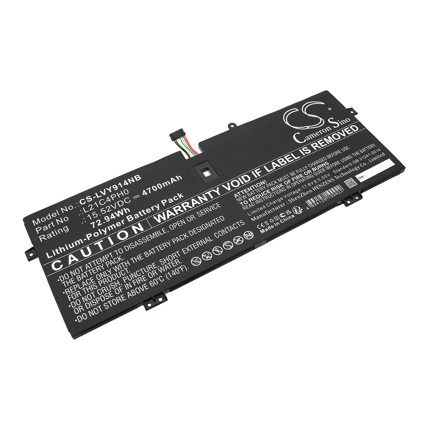 CS-LVY914NB Replacement Battery – Compatible with 82LU0005SB, 82LU000CMJ, 82LU000EMJ, 82LU000MTA, 82LU000UHH, 82LU000WHH, 82LU0014TW, 82LU001DGE, 82LU001LUS, 82LU001VFR, 82LU0023IV, 82LU002FIV, 82LU002LMZ, 82LU002NIV, 82LU002VSC, 82LU0033ID, 82LU0035MZ, 82LU003CMZ, 82LU003KMJ, 82LU003MCK, 82LU003UFR, 82LU0042MX, 82LU0044SB, 82LU004EMZ, 82LU004PRU, 82LU0053HH, 82LU005CTW, 82LU005KSB, 82LU005UMJ, 82LU0062TA, 82LU006BAU, 82LU006JSC, 82LU006RIX, 82LU006TMZ, 82LU0073YA, 82LU007AAU, 82LU007CHV,