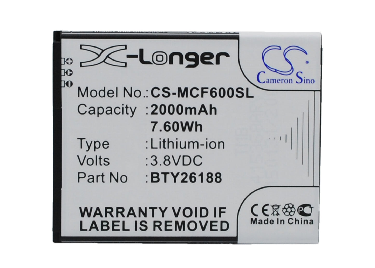 3.8VV 2000mAh/7.60Wh Li-ion Mobile/SmartPhone Battery for POSH