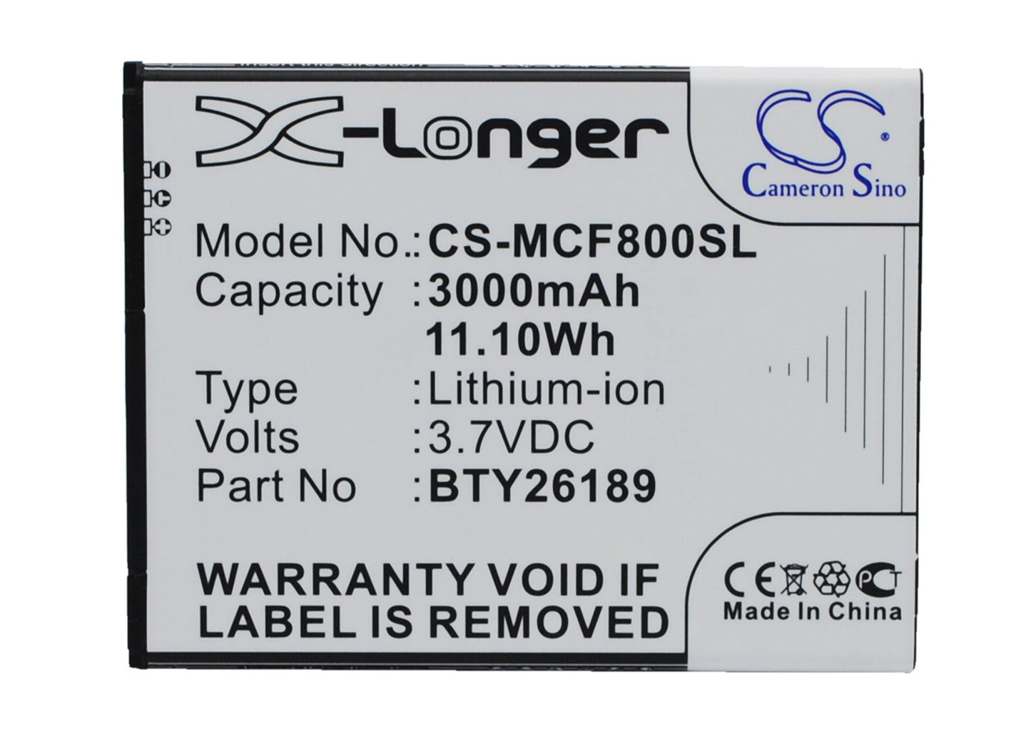3.7V 3000mAh/11.10Wh Li-ion Mobile/SmartPhone Battery for Mobistel