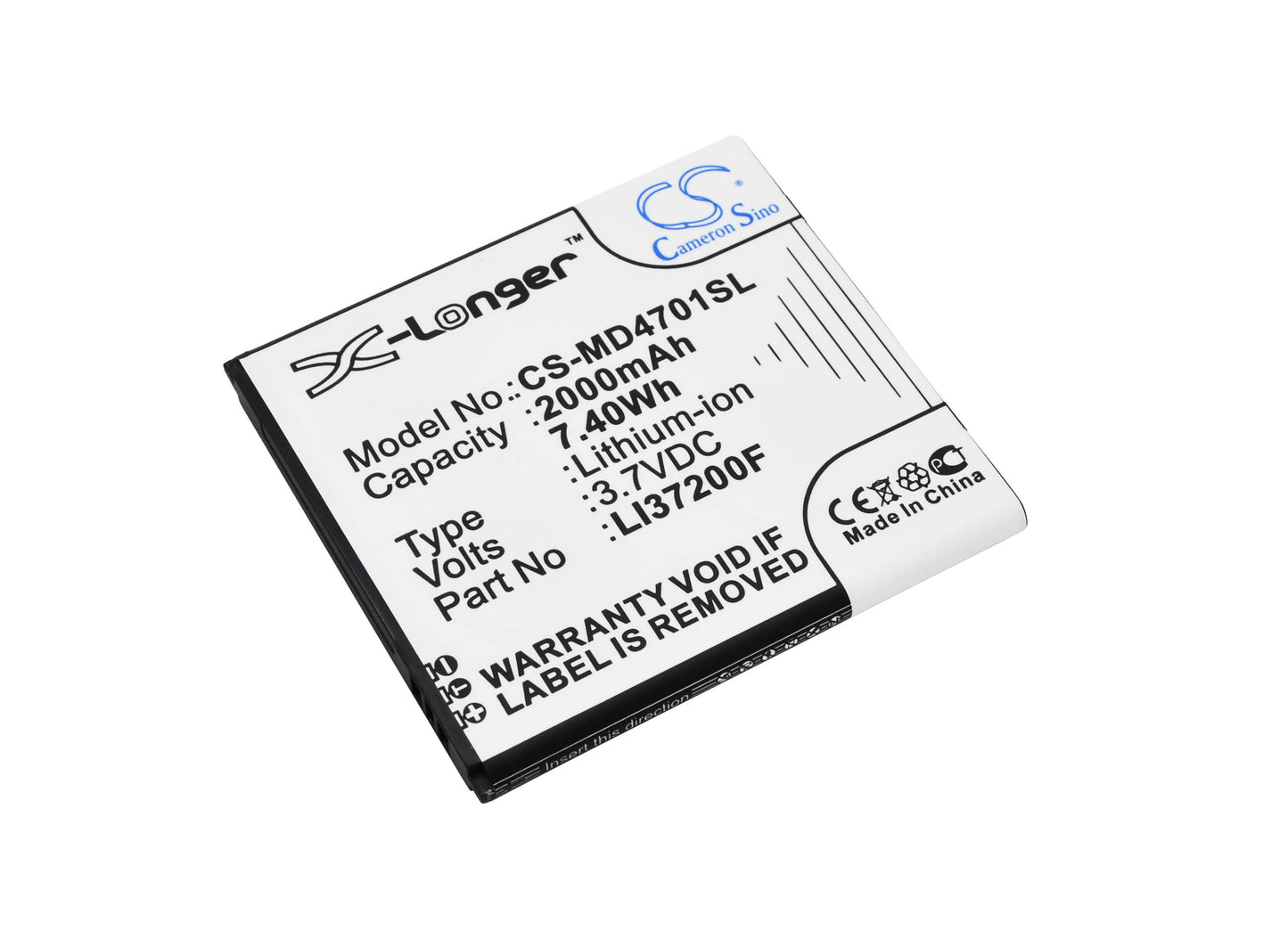 3.7V 2000mAh/7.40Wh Li-ion Mobile/SmartPhone Battery for MEDION