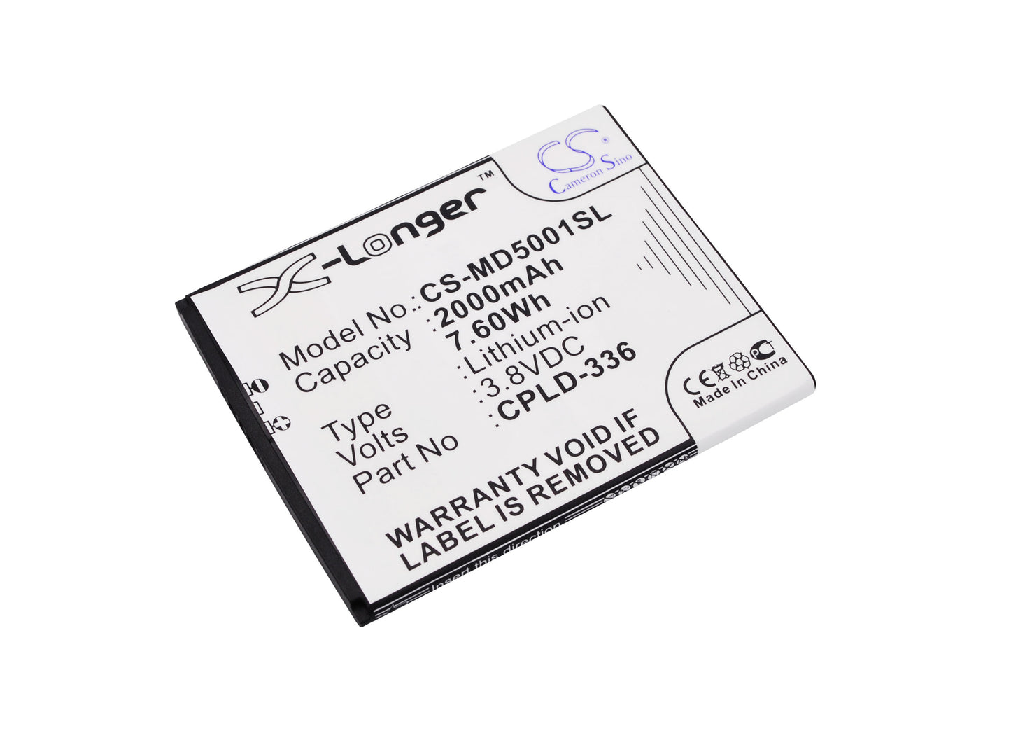 3.8V 2000mAh/7.60Wh Li-Polymer Mobile/SmartPhone Battery for MEDION