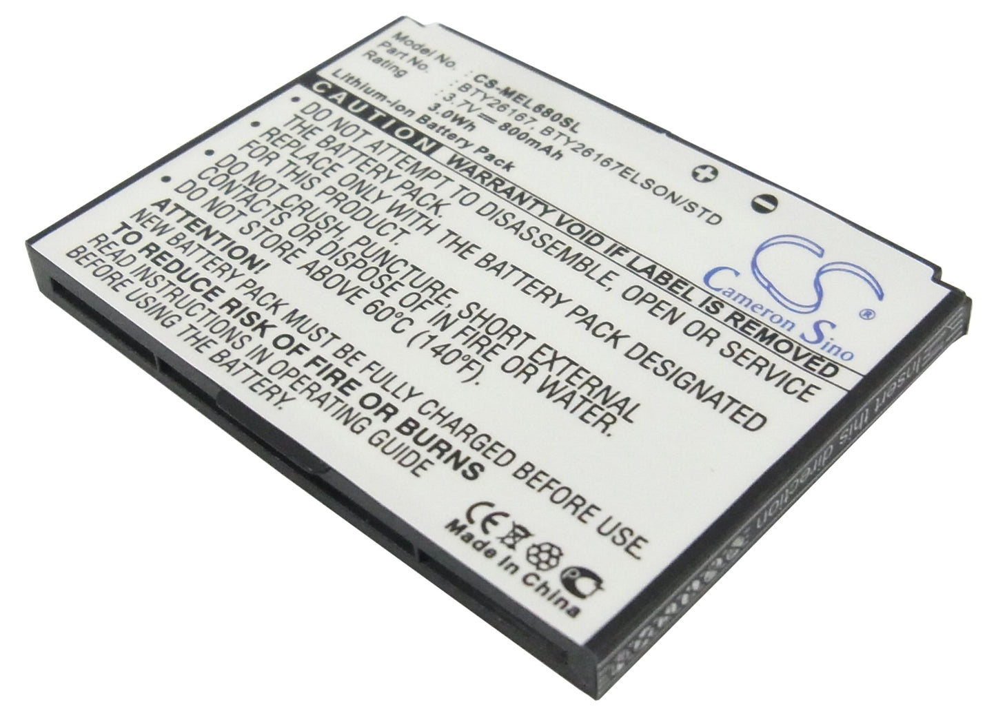 3.7V 800mAh Li-ion Mobile/SmartPhone Battery for Mobistel