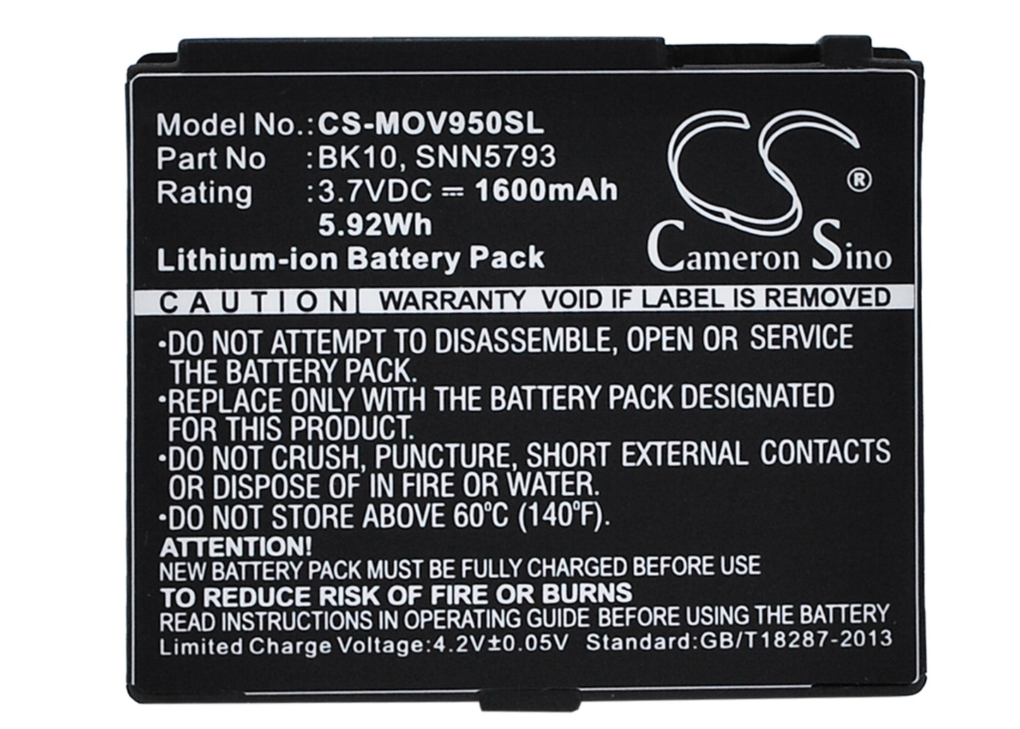 CS-MOV950SL Replacement Battery – Compatible with F2978A, i296, i335, i465 Clutch, i680 Brute, i876, i890, ic402 The Blend, ic502 The Buzz, ic602, V950 Renegade