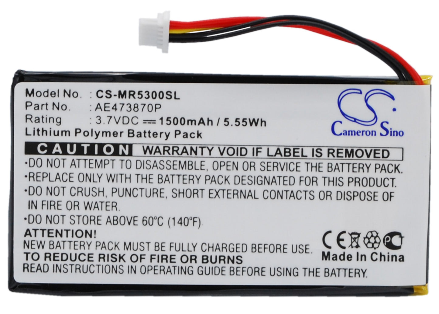 3.7V 1500mAh/5.55Wh Li-Polymer GPS/Navigator Battery for Magellan