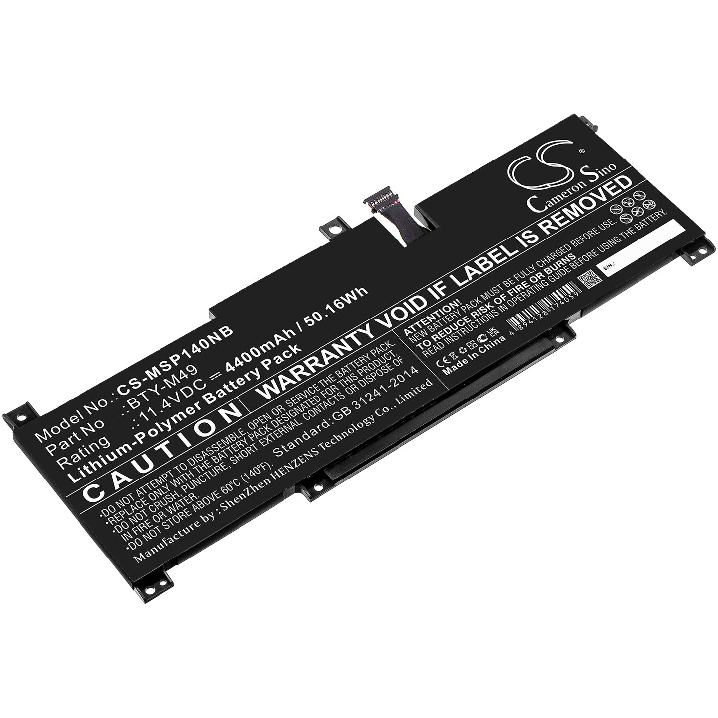 CS-MSP140NB Replacement Battery – Compatible with GSP14, Modern 14 B10M(MS-14D1), Modern 14 B10RAS(MS-14D1), Modern 14 B10RASW(MS-14D1), Modern 14 B10RASW-053FR, Modern 14 B10RASW-054FR, Modern 14 B10RBS(MS-14D1), Modern 14 B10RBSW(MS-14D1), Modern 14 B10RBSW-015XIT, Modern 14 B10RBSW-025ES, Modern 14 B10RBSW-030PL, Modern 14 B10RBSW-031PL, Modern 14 B10RBSW-032DE, Modern 14 B10RBSW-033DE, Modern 14 B10RBSW-049DE, Modern 14 B10RBSW-052FR, Modern 14 B10RBSW-063XES, Modern 14 B10RBSW-064XES,