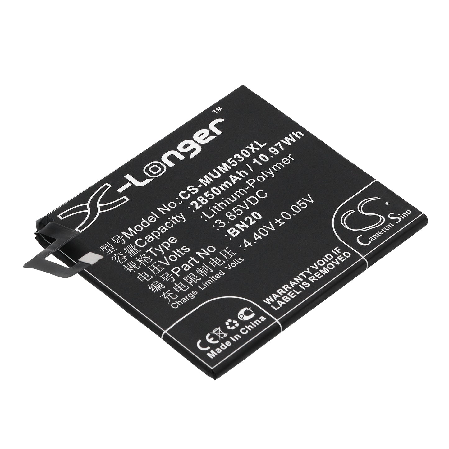 3.85V 2850mAh/10.97Wh Li-Polymer Mobile/SmartPhone Battery for Xiaomi