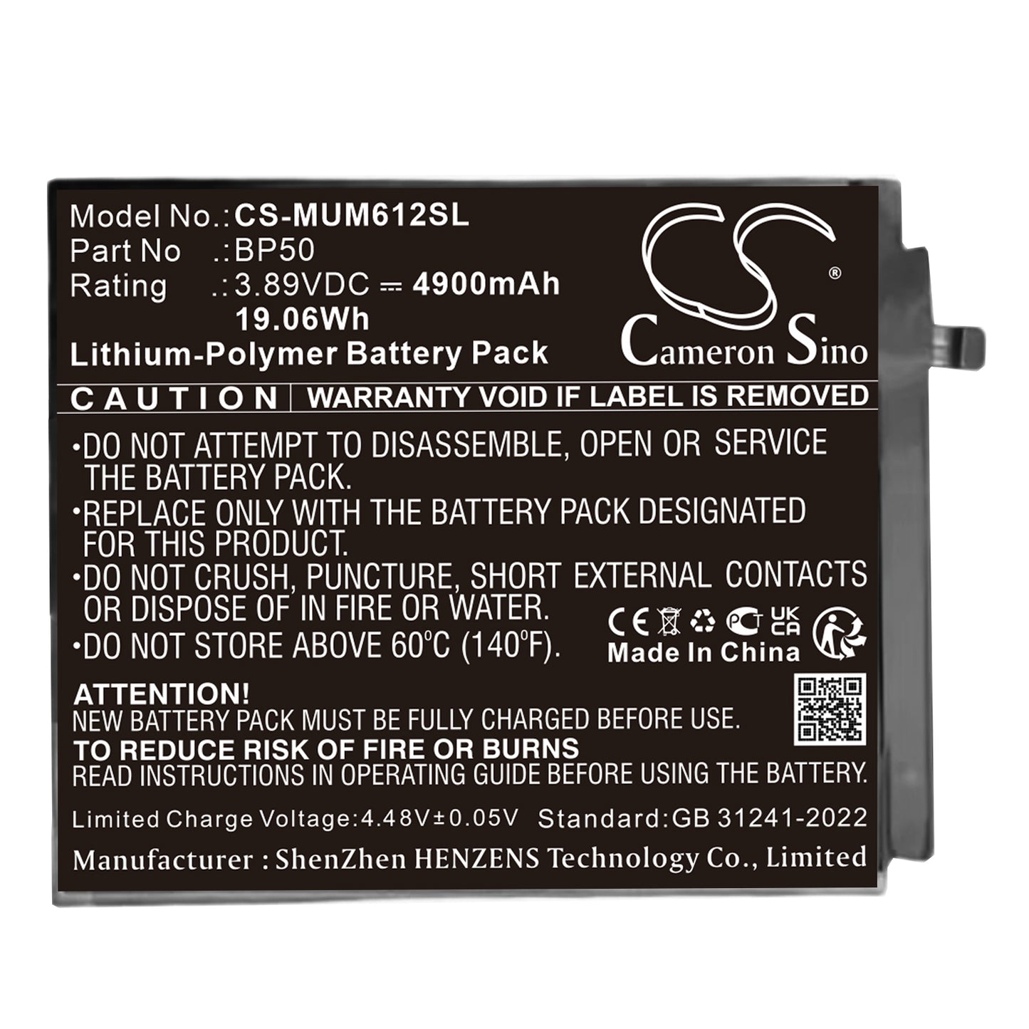 CS-MUM612SL Replacement Battery – Compatible with Pad 6S Pro 12.4