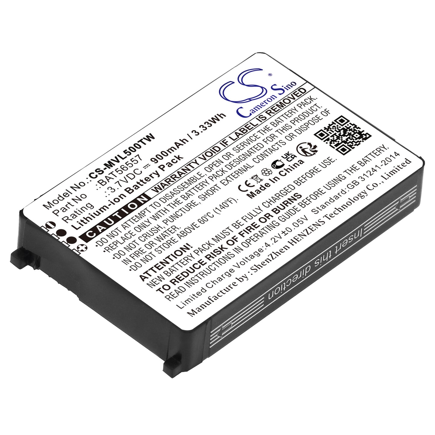 CS-MVL500TW 900mAh / 3.33Wh Suitable for Motorola CLS1110, CLS1114, VL50 ...