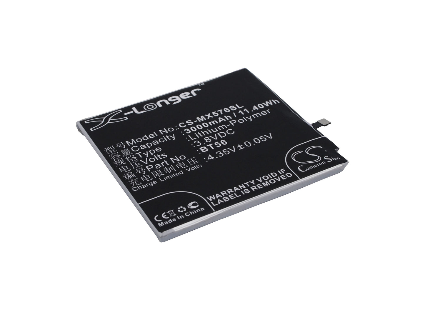 3.8V 3000mAh/11.40Wh Li-Polymer Mobile/SmartPhone Battery for Meizu