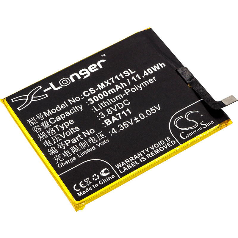 3.8V 3000mAh/11.40Wh Li-Polymer Mobile/SmartPhone Battery for Meilan