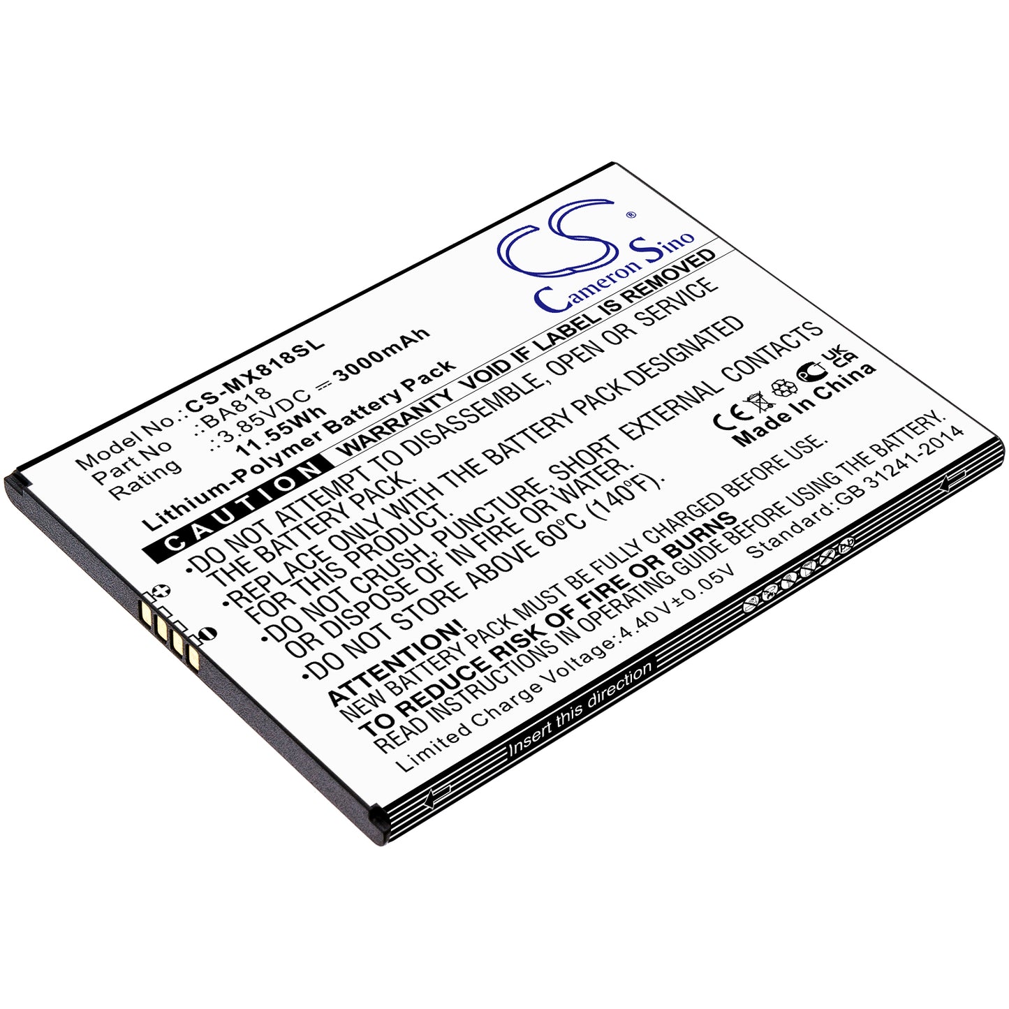 CS-MX818SL Replacement Battery – Compatible with C9, C9 Pro, M1818, M1819, M818H, M819H