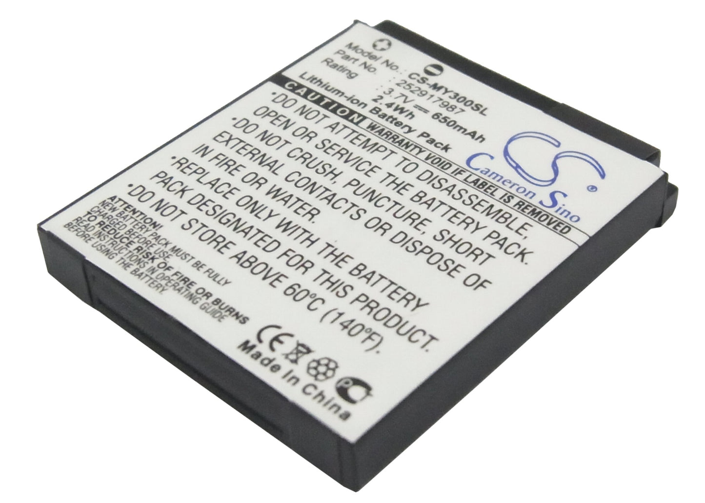 3.7V 650mAh/2.4Wh Li-ion Mobile/SmartPhone Battery for Sagem