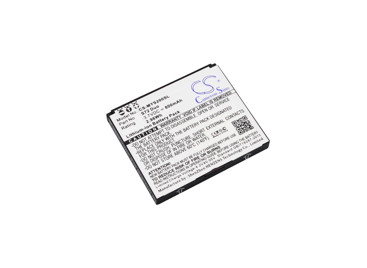 3.7V 800mAh/2.96Wh Li-ion Mobile/SmartPhone Battery for Myphone