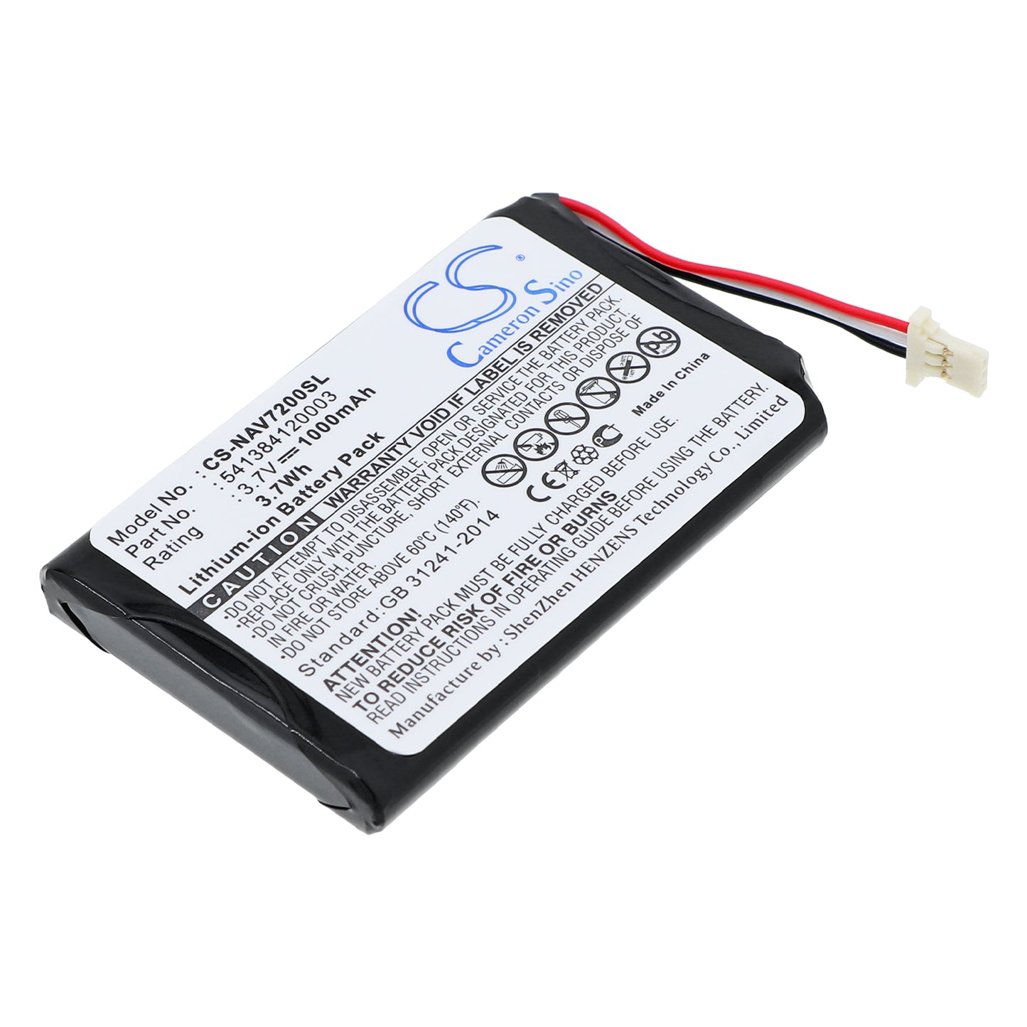 3.7V 1000mAh Li-ion GPS/Navigator Battery for Navigon