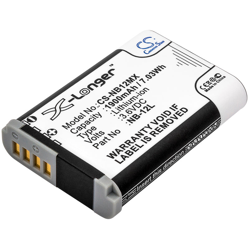 3.6V 1900mAh/6.84Wh Li-ion Camera Battery for Canon
