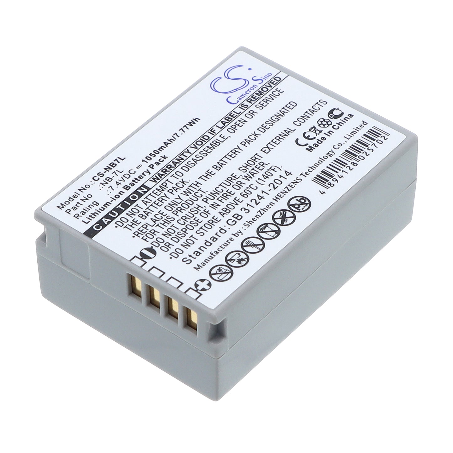 7.4V 1050mAh Li-ion Camera Battery for Canon