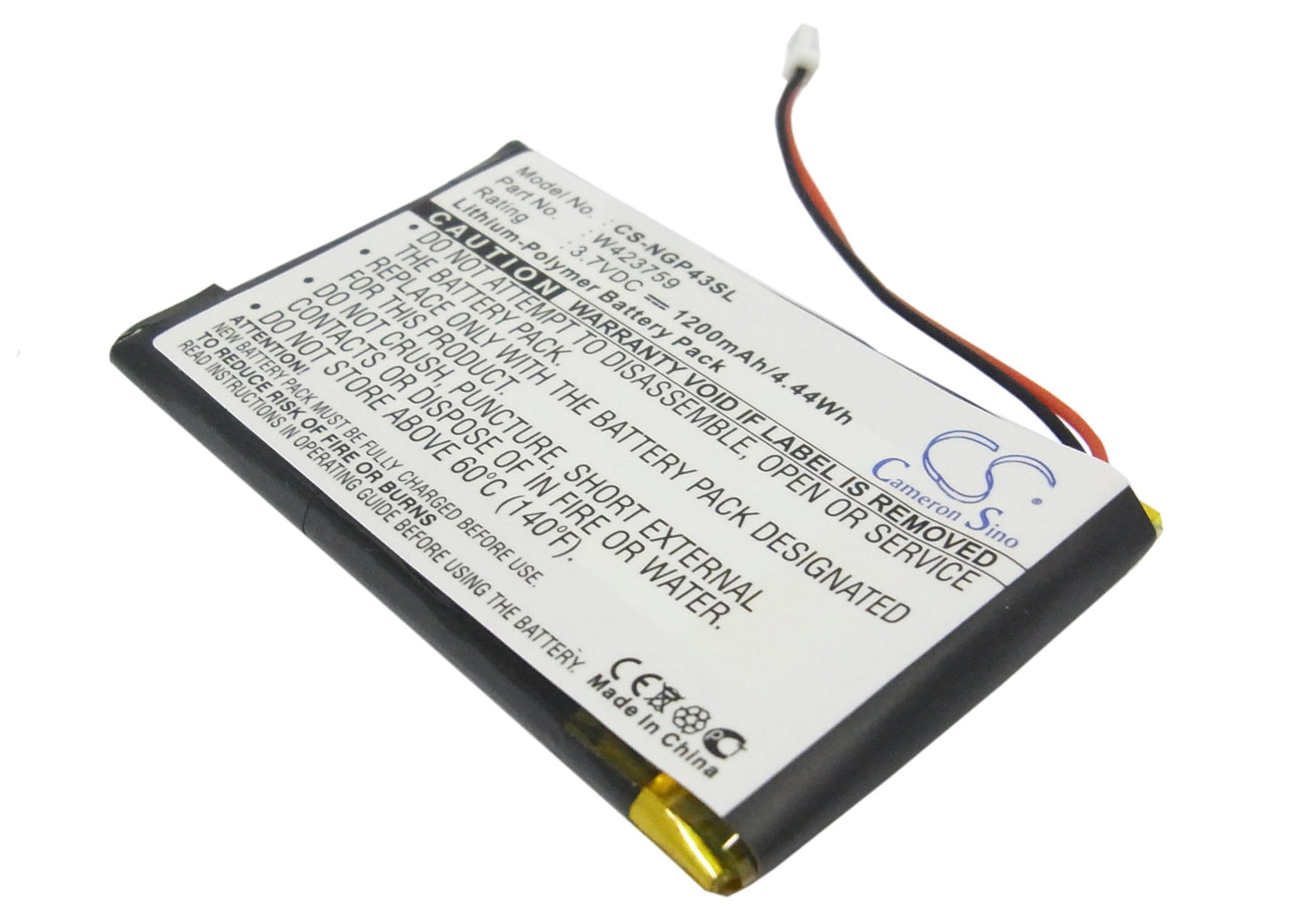 3.7V 1200mAh Li-Polymer GPS/Navigator Battery for Navgear