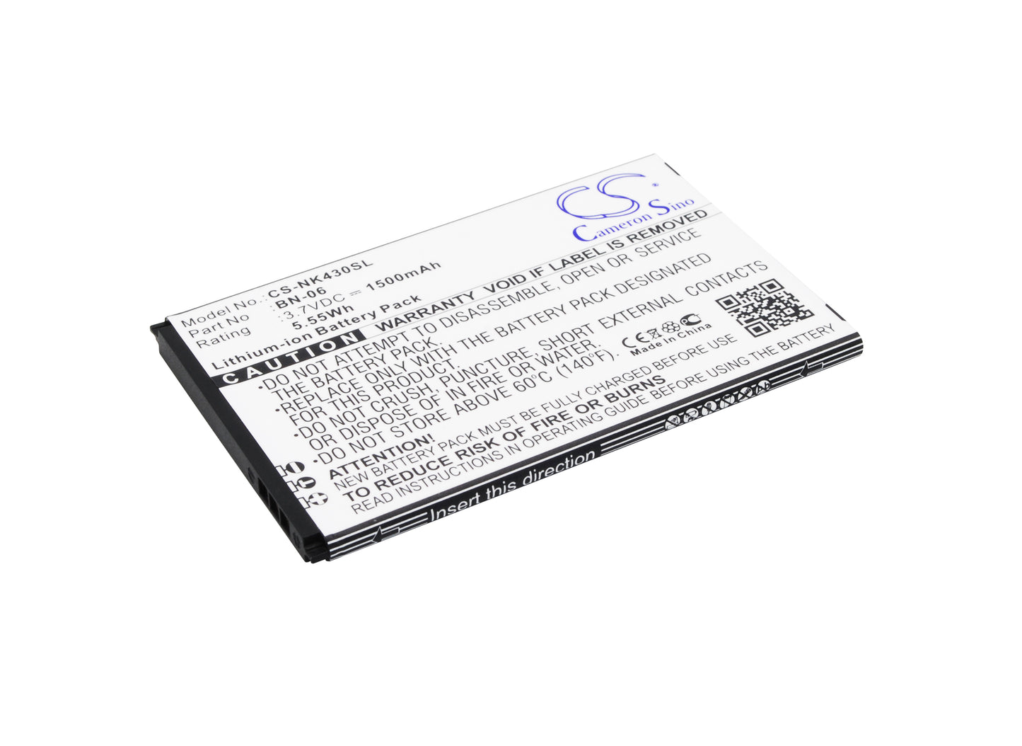 3.7V 1500mAh/5.55Wh Li-ion Mobile/SmartPhone Battery for Nokia