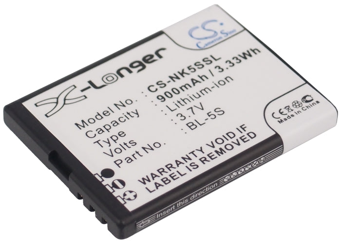3.7V 900mAh/3.33Wh Li-ion Mobile/SmartPhone Battery for Nokia