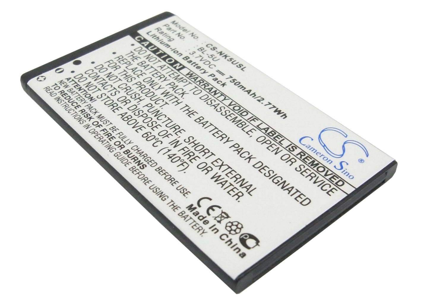 3.7V 750mAh Li-ion Mobile/SmartPhone Battery for Nokia