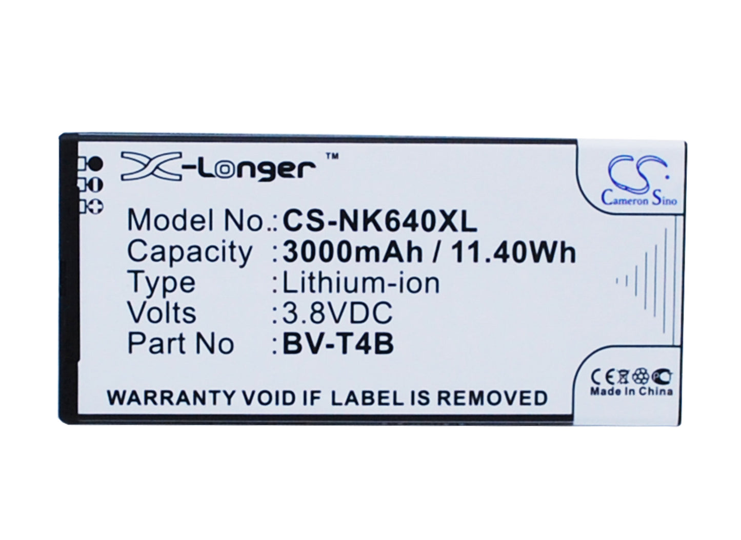 3.8V 3000mAh/11.40Wh Li-Polymer Mobile/SmartPhone Battery for Microsoft