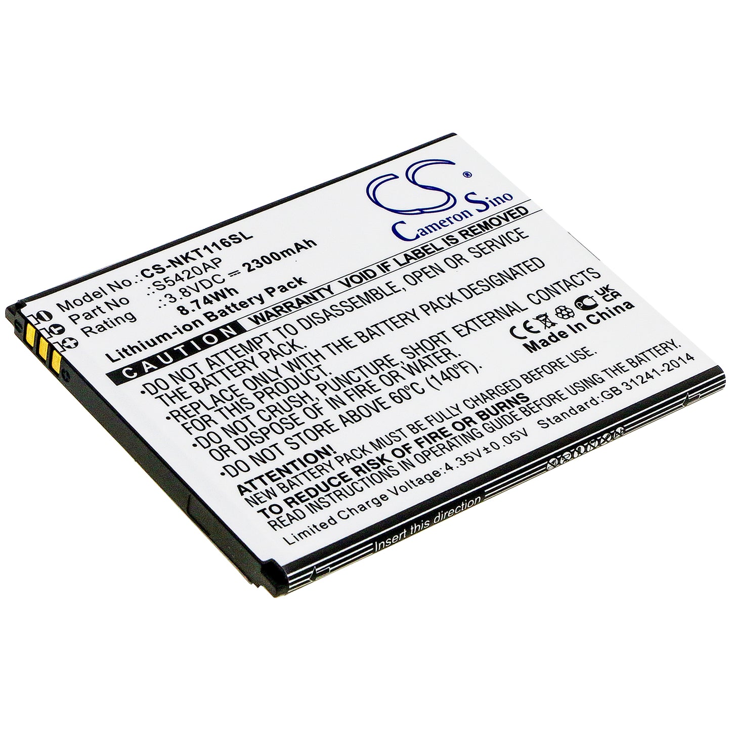 CS-NKT116SL Replacement Battery – Compatible with C1 2019, TA-1165