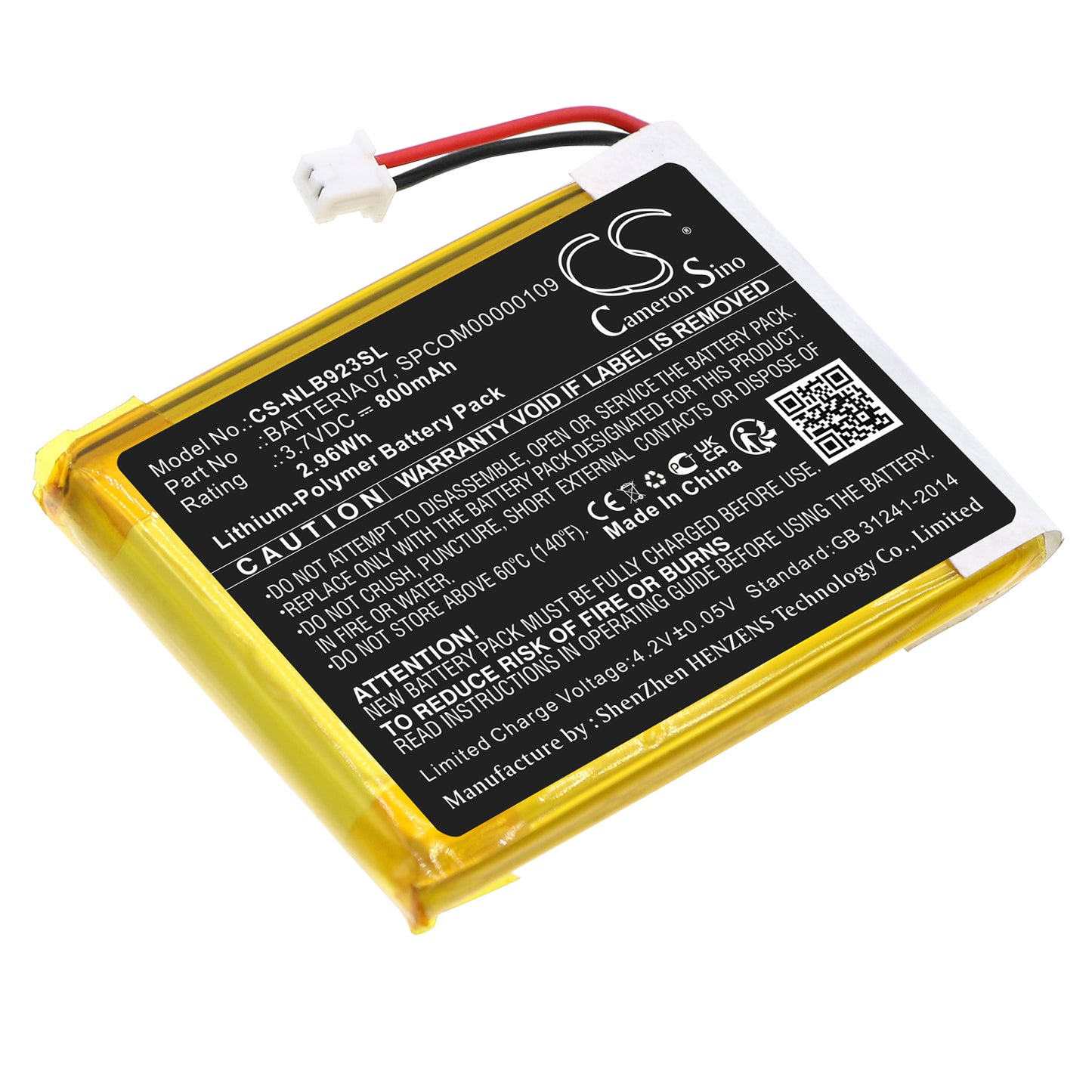 CS-NLB923SL Replacement Battery – Compatible with N-COM B902 L (2023), N-COM B902 R (2023)