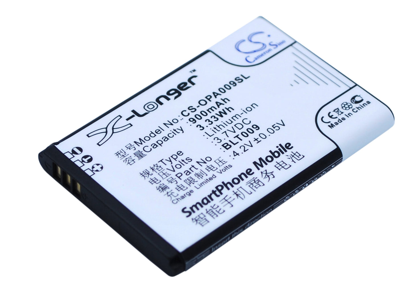 3.7V 900mAh/3.33Wh Li-ion Mobile/SmartPhone Battery for OPPO
