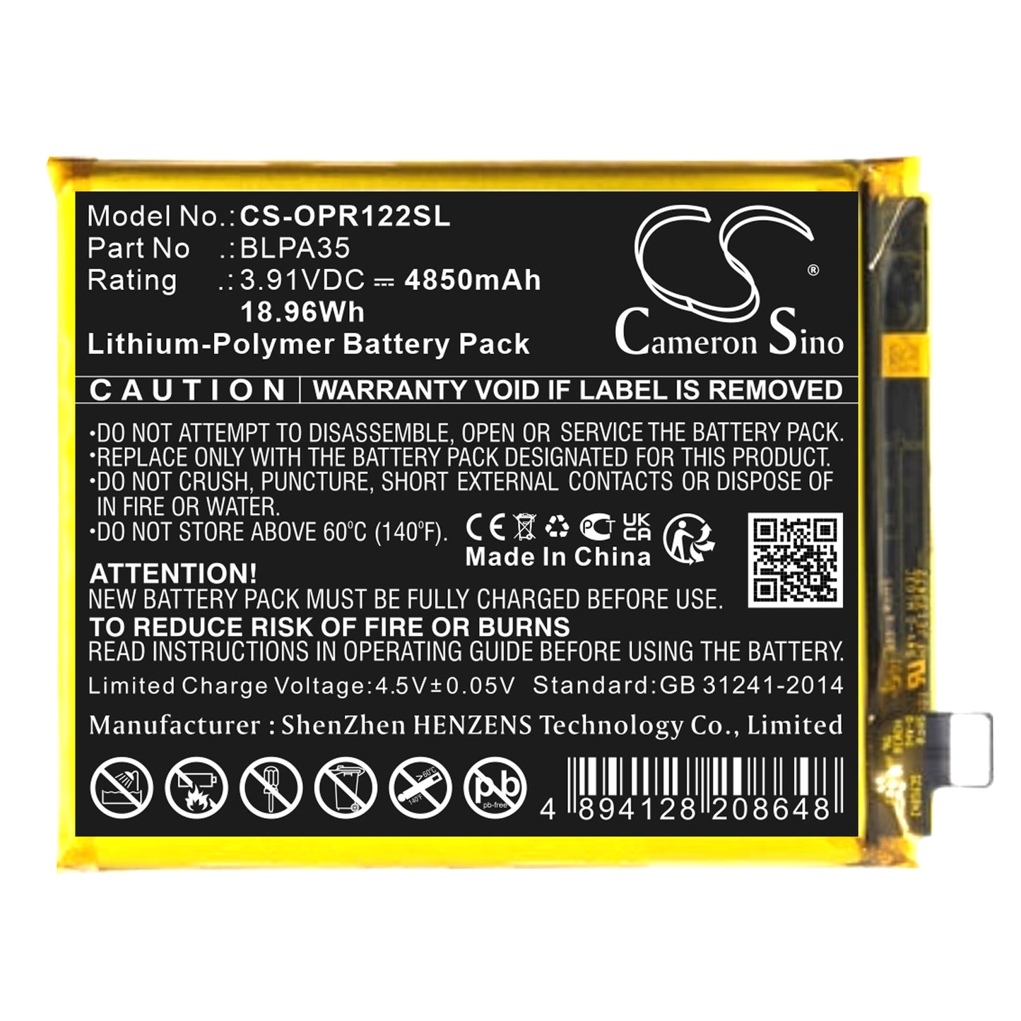 CS-OPR122SL Replacement Battery – Compatible with 12 Pro Plus